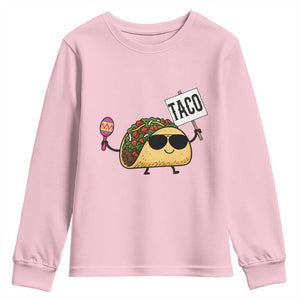 Tacos Lovers Youth Sweatshirt Mexican Food Lover Gift TS12 Light Pink Print Your Wear