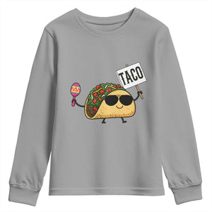 Tacos Lovers Youth Sweatshirt Mexican Food Lover Gift TS12 Sport Gray Print Your Wear