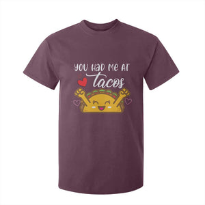 Funny Taco Lover T Shirt For Kid You Had Me At Tacos TS12 Maroon Print Your Wear