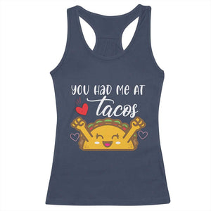 Funny Taco Lover Racerback Tank Top You Had Me At Tacos TS12 Navy Print Your Wear