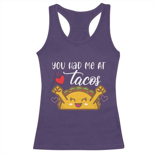 Funny Taco Lover Racerback Tank Top You Had Me At Tacos TS12 Purple Print Your Wear