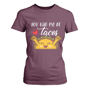 Funny Taco Lover T Shirt For Women You Had Me At Tacos TS12 Maroon Print Your Wear