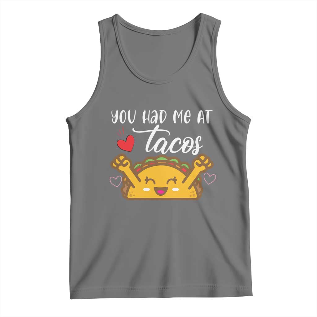 Funny Taco Lover Tank Top You Had Me At Tacos TS12 Black Heather Print Your Wear
