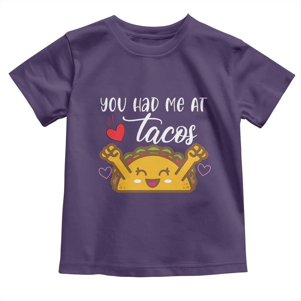 Funny Taco Lover Toddler T Shirt You Had Me At Tacos TS12 Purple Print Your Wear