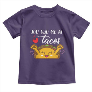 Funny Taco Lover Toddler T Shirt You Had Me At Tacos TS12 Purple Print Your Wear