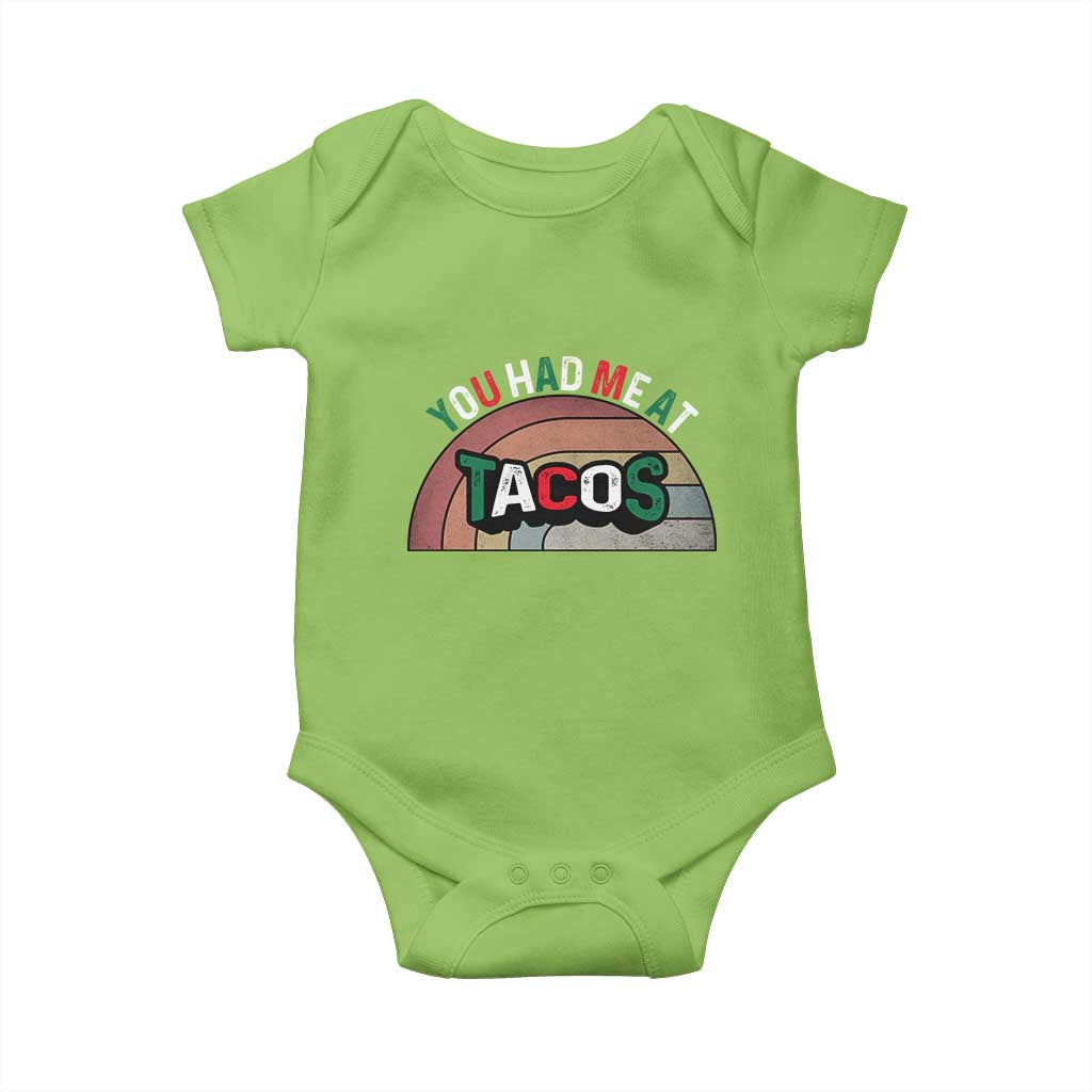 You Had Me At Tacos Baby Onesie Tacos Lover Gift TS12 Lime Print Your Wear