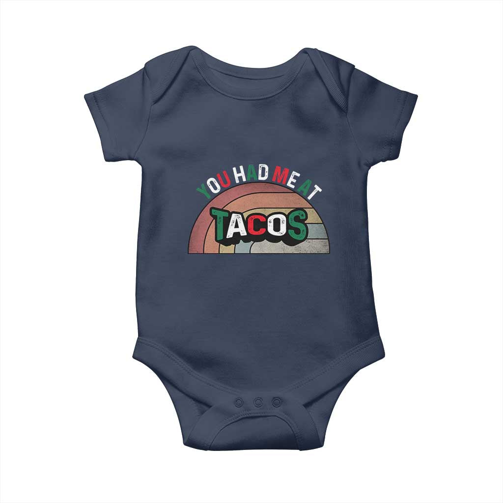 You Had Me At Tacos Baby Onesie Tacos Lover Gift TS12 Navy Print Your Wear