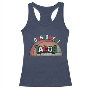 You Had Me At Tacos Racerback Tank Top Tacos Lover Gift TS12 Navy Print Your Wear