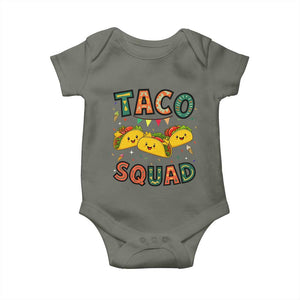 Taco Squad Baby Onesie Funny Mexican Food Lovers Gift TS12 Military Green Print Your Wear