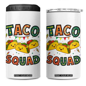 Taco Squad 4 in 1 Can Cooler Tumbler Funny Mexican Food Lovers Gift TS12 One Size: 16 oz White Print Your Wear
