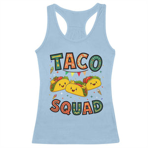 Taco Squad Racerback Tank Top Funny Mexican Food Lovers Gift TS12 Light Blue Print Your Wear