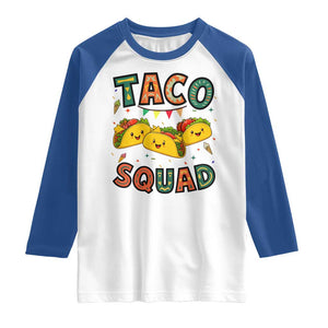 Taco Squad Raglan Shirt Funny Mexican Food Lovers Gift TS12 White Royal Print Your Wear