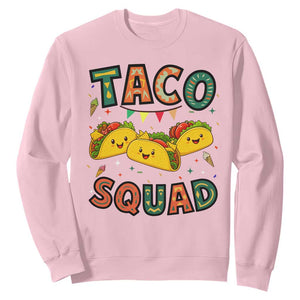 Taco Squad Sweatshirt Funny Mexican Food Lovers Gift TS12 Light Pink Print Your Wear