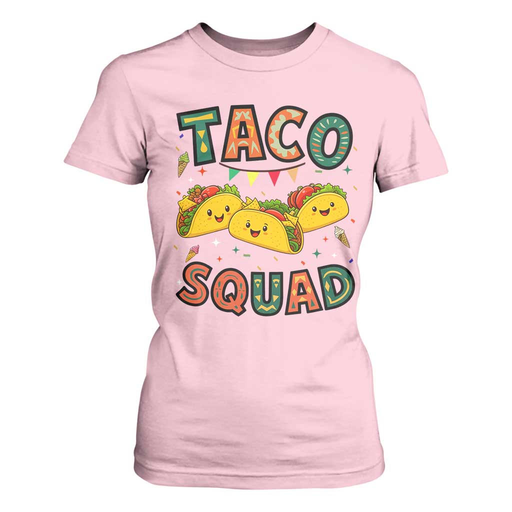 Taco Squad T Shirt For Women Funny Mexican Food Lovers Gift TS12 Light Pink Print Your Wear