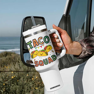Taco Squad Tumbler With Handle Funny Mexican Food Lovers Gift TS12 Print Your Wear