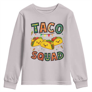 Taco Squad Youth Sweatshirt Funny Mexican Food Lovers Gift TS12 Ice Gray Print Your Wear