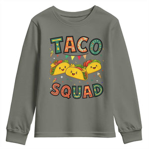 Taco Squad Youth Sweatshirt Funny Mexican Food Lovers Gift TS12 Military Green Print Your Wear