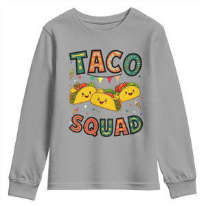Taco Squad Youth Sweatshirt Funny Mexican Food Lovers Gift TS12 Sport Gray Print Your Wear