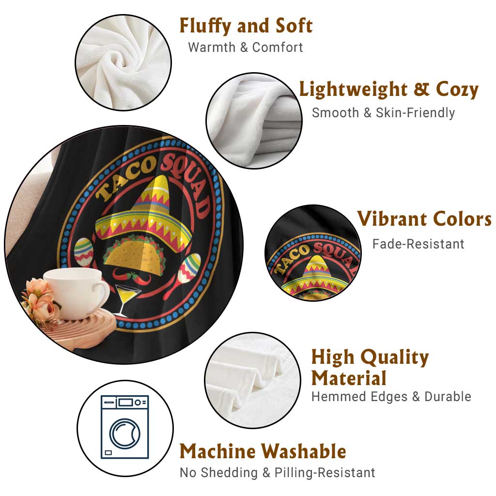 Taco Squad Throw Blanket Mexican Food Lovers Gift TS12 Print Your Wear