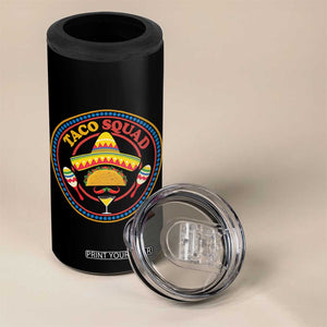 Taco Squad 4 in 1 Can Cooler Tumbler Mexican Food Lovers Gift TS12 Print Your Wear