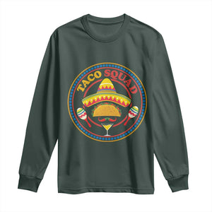 Taco Squad Long Sleeve Shirt Mexican Food Lovers Gift TS12 Dark Forest Green Print Your Wear