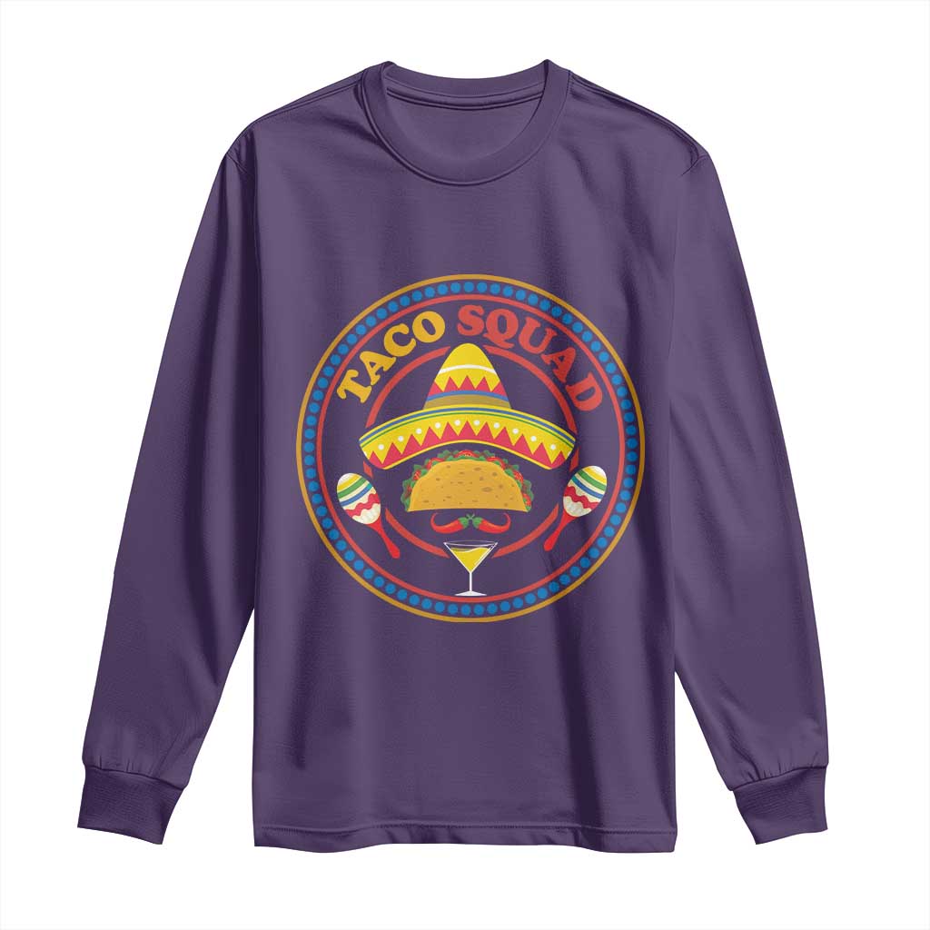 Taco Squad Long Sleeve Shirt Mexican Food Lovers Gift TS12 Purple Print Your Wear