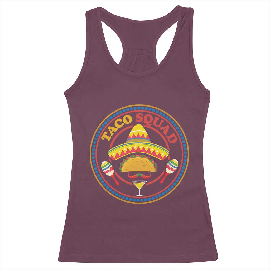 Taco Squad Racerback Tank Top Mexican Food Lovers Gift TS12 Maroon Print Your Wear