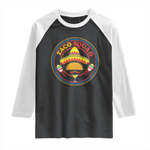 Taco Squad Raglan Shirt Mexican Food Lovers Gift TS12 Black White Print Your Wear