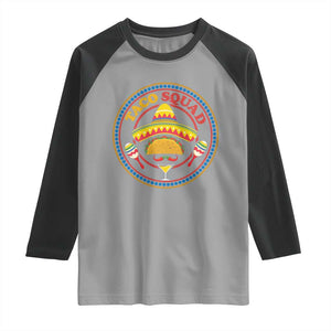 Taco Squad Raglan Shirt Mexican Food Lovers Gift TS12 Sport Gray Black Print Your Wear