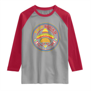 Taco Squad Raglan Shirt Mexican Food Lovers Gift TS12 Sport Gray Red Print Your Wear