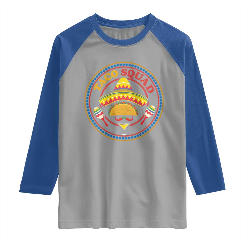 Taco Squad Raglan Shirt Mexican Food Lovers Gift TS12 Sport Gray Royal Print Your Wear