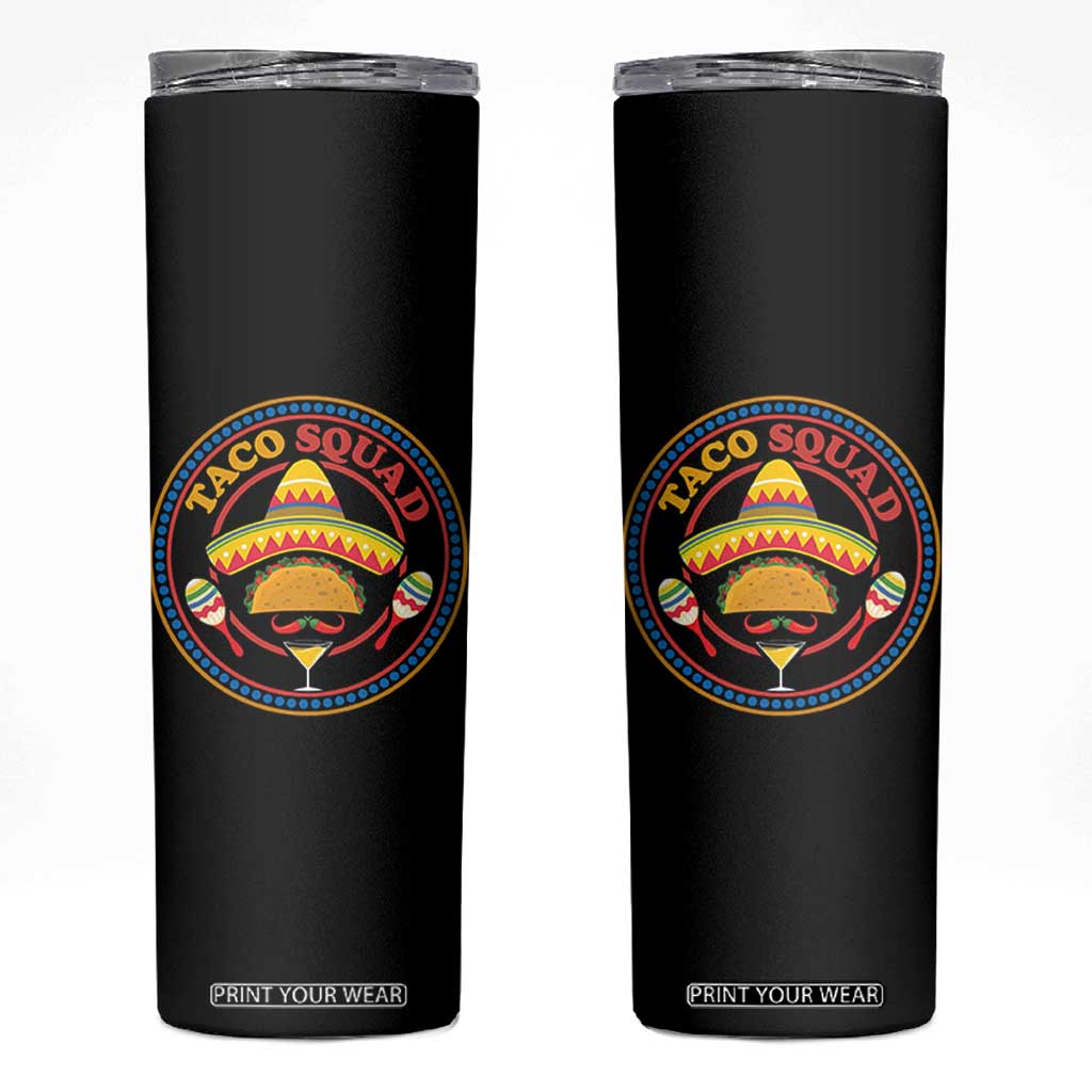 Taco Squad Skinny Tumbler Mexican Food Lovers Gift TS12 Black Print Your Wear