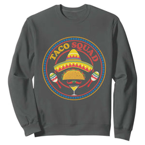 Taco Squad Sweatshirt Mexican Food Lovers Gift TS12 Dark Heather Print Your Wear