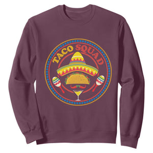 Taco Squad Sweatshirt Mexican Food Lovers Gift TS12 Maroon Print Your Wear