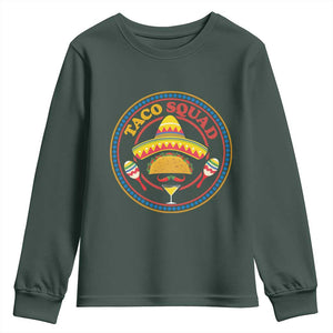 Taco Squad Youth Sweatshirt Mexican Food Lovers Gift TS12 Dark Forest Green Print Your Wear