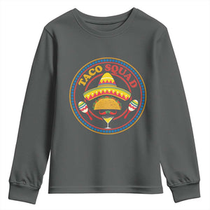 Taco Squad Youth Sweatshirt Mexican Food Lovers Gift TS12 Dark Heather Print Your Wear