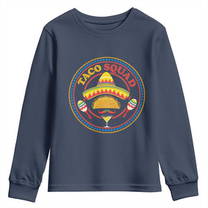 Taco Squad Youth Sweatshirt Mexican Food Lovers Gift TS12 Navy Print Your Wear