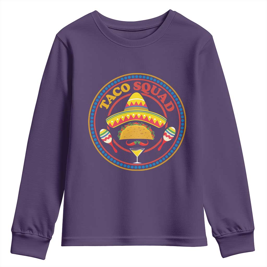 Taco Squad Youth Sweatshirt Mexican Food Lovers Gift TS12 Purple Print Your Wear