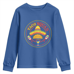 Taco Squad Youth Sweatshirt Mexican Food Lovers Gift TS12 Royal Blue Print Your Wear