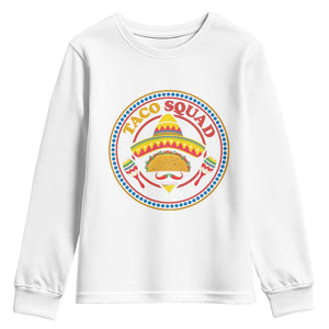 Taco Squad Youth Sweatshirt Mexican Food Lovers Gift TS12 White Print Your Wear