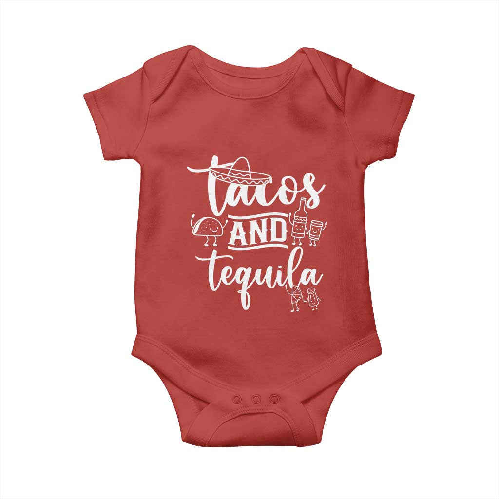 Tacos And Tequila Lover Baby Onesie Funny Humor Gift TS12 Red Print Your Wear