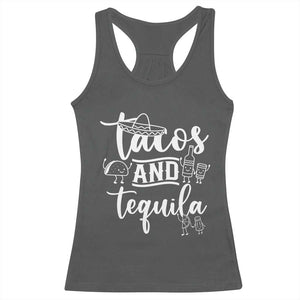 Tacos And Tequila Lover Racerback Tank Top Funny Humor Gift TS12 Dark Heather Print Your Wear