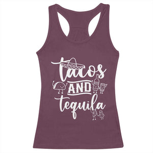 Tacos And Tequila Lover Racerback Tank Top Funny Humor Gift TS12 Maroon Print Your Wear