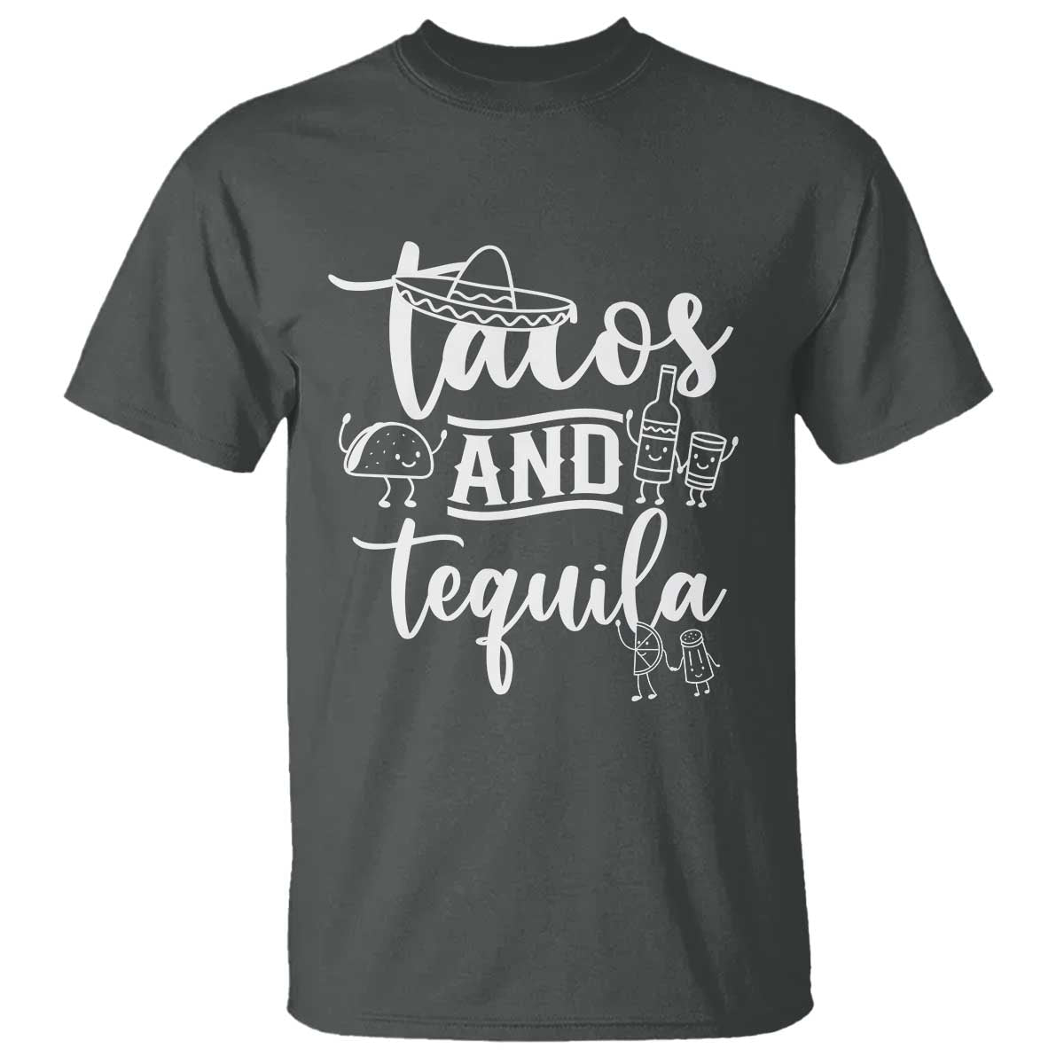 Tacos And Tequila Lover T Shirt Funny Humor Gift TS12 Dark Heather Print Your Wear