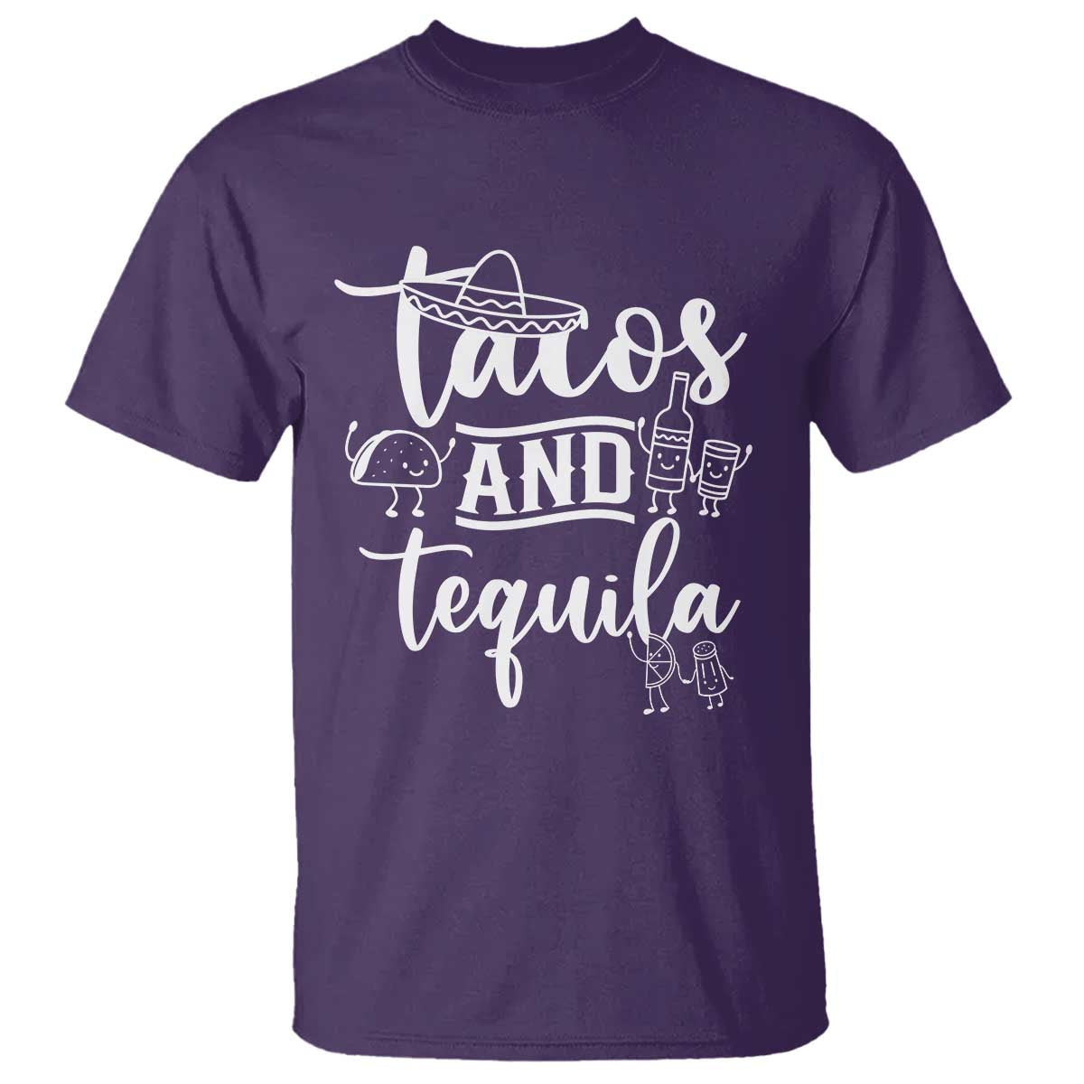 Tacos And Tequila Lover T Shirt Funny Humor Gift TS12 Purple Print Your Wear