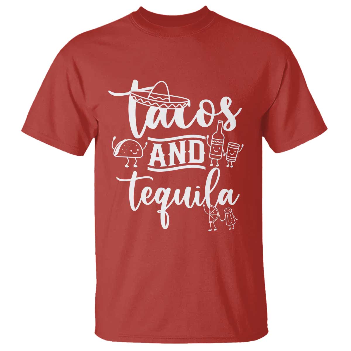 Tacos And Tequila Lover T Shirt Funny Humor Gift TS12 Red Print Your Wear