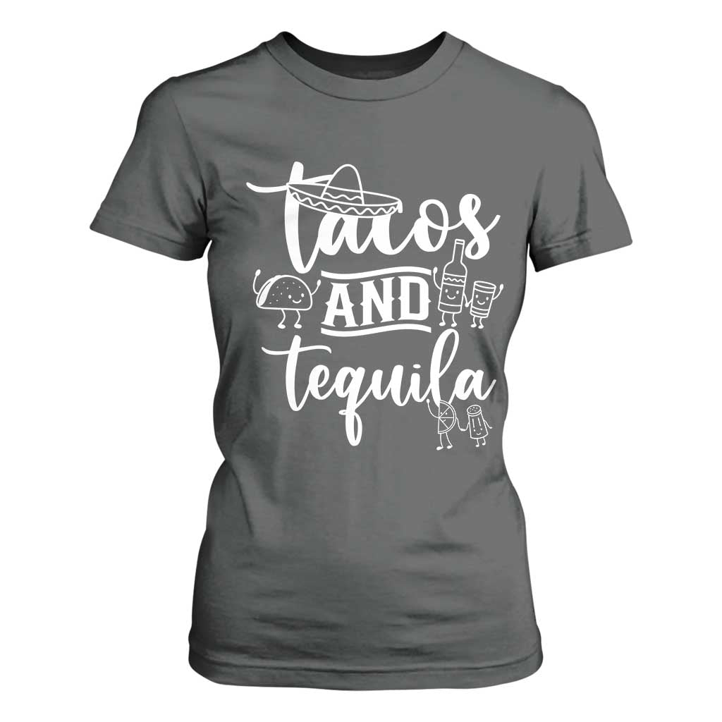 Tacos And Tequila Lover T Shirt For Women Funny Humor Gift TS12 Dark Heather Print Your Wear