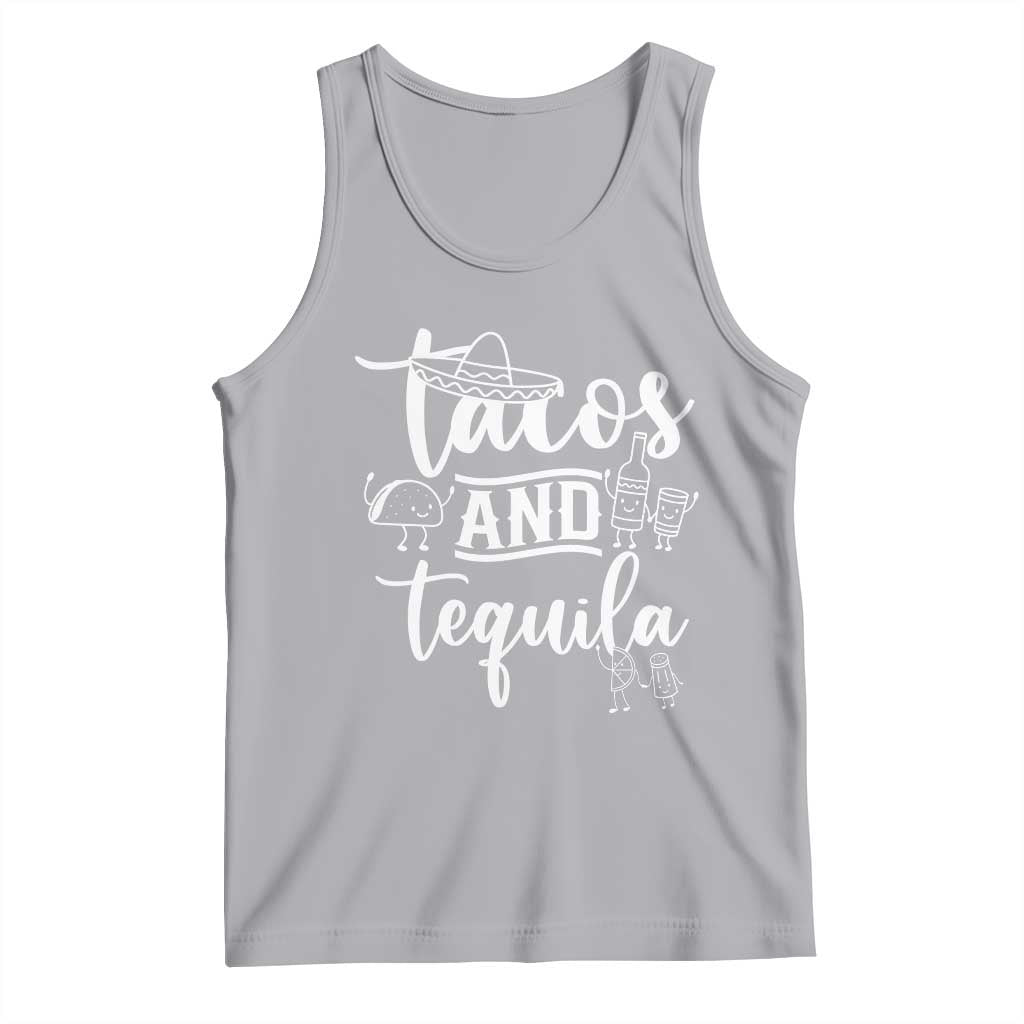 Tacos And Tequila Lover Tank Top Funny Humor Gift TS12 Athletic Heather Print Your Wear