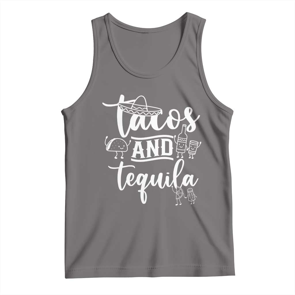 Tacos And Tequila Lover Tank Top Funny Humor Gift TS12 Deep Heather Print Your Wear