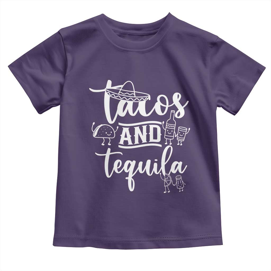 Tacos And Tequila Lover Toddler T Shirt Funny Humor Gift TS12 Purple Print Your Wear
